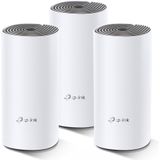 TP-Link Deco E4 Mesh WLAN Set (3er Pack), AC1200 Dual Band Router & Repeater (Reichweite bis zu 370m², ideal für große Häuser mit mehreren Geräten, 6x 100Mbit/s Ports) weiß