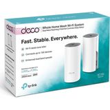 TP-Link Deco E4 Mesh WLAN Set (2er Pack), AC1200 Dual Band Router & Repeater (Reichweite bis zu 260m², ideal für große Häuser mit mehreren Geräten, 4x 100Mbit/s Ports) weiß