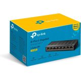 TP-Link LS1008G 8-Port Desktop Switch (8 x Gigabit Auto-Negotiation RJ45 Ports, IEEE 802.3x, Plug and Play, energiesparend, Plastikgehäuse für einfache Tisch- oder Wandmontage)schwarz
