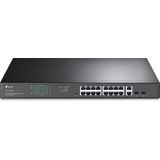 TP-Link 16-poorts Gigabit PoE + Easy Smart Switch, 16 RJ45-poorten, 2 SFP-slots, 802.3at / af, 192 W PoE-voeding, 1U 19-inch stalen behuizing voor rekmontage (TL-SG1218MPE)