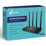 TP-Link AC1900 Dual Band Wifi-router, 5 Gigabit-poorten, Beamforming, MU-MIMO, IPTV (Archer C80)