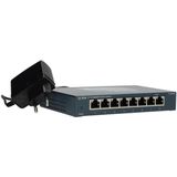 TP-Link SG108 8 Port gigabit hub RJ45 metalen ethernet switch 10 / 100 / 1000 Mbps, IGMP snooping, RJ45 schakelaar ideaal voor uitbreiding van het kabelnet voor thuiskantoren, blauw metalic