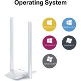 Mercusys - MW300UH - Netwerkkaart - Wit - Draadloze USB-adapter 300Mbps