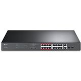 TP-Link - TL-SL1218MP - PoE-Switch - Zwart - 16 Poorten - 192W