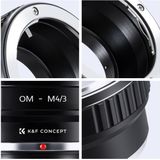 K&F Concept - OM-M43 - Adapter - Olympus OM Lens op Micro Fourthirds M4/3 Camera