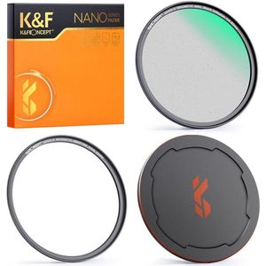 K&F Concept Magnetic 1/4 Black Mist Nano-X filter incl adapterring en lensdop 82 mm