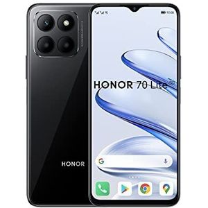 Honor 70 Lite (128 GB, Middernachtelijk zwart, 6.50"", Dubbele SIM, 50 Mpx, 5G), Smartphone, Zwart