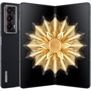 Honor Magic V2 5G Mobile Phone, Sim Free, Folding Smartphone, 16+512GB, 6.43''+7.92'' foldable OLED screen, 5000mAh all-day battery, dual SIM, Android 13, Black(PU)