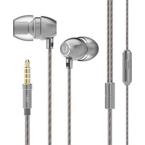 UiiSii HM7 - In Ear - Oortjes met draad en microfoon - 120cm- 3,5mm Audiokabel - Grijs