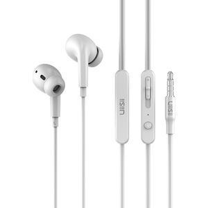 UiiSii UX Oordopjes Wit - Oortjes met draad en microfoon - 120cm Aux Kabel