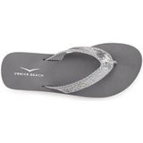 Venice Beach Badezehentrenner Sandale, Pantolette, Badeschuh ultraleicht mit Glitzerband VEGAN