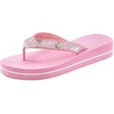 Venice Beach Badezehentrenner, Sandale, Pantolette, Badeschuh ultraleicht mit Glitzerband VEGAN