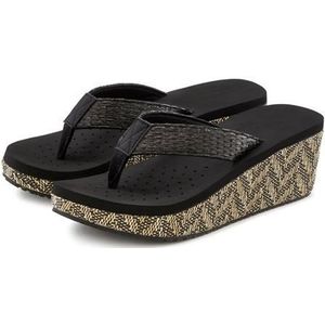 Venice Beach Badslippers Sandaal, pantoffel, badslipper met versierde sleehak VEGAN