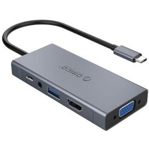 Orico MC-U501P-GY-BP (USB-C, 5 ports), Docking station + USB-hub, Grijs