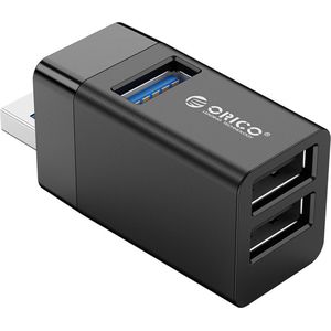 ORICO Mini USB hub met 3 USB-A poorten - 5Gbps - Plug and Play - Zwart