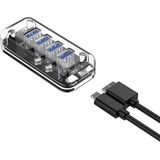 Orico - Transparante USB3.0 Hub - 4 Poorten - 5 Gbps - Datakabel 100cm