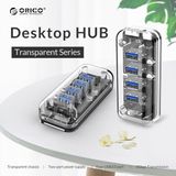 Orico - Transparante USB3.0 Hub - 4 Poorten - 5 Gbps - Datakabel 100cm