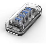 Orico - Transparante USB3.0 Hub - 4 Poorten - 5 Gbps - Datakabel 100cm