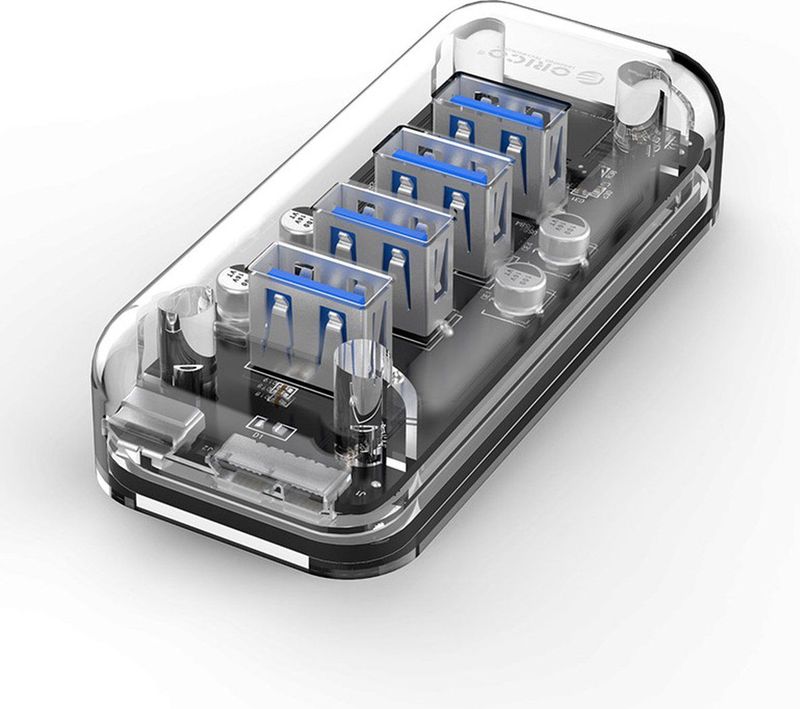 Orico - Transparante USB3.0 Hub - 4 Poorten - 5 Gbps - Datakabel 100cm