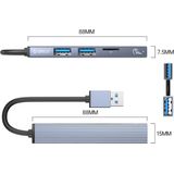 Orico - Hub USB-C 3x USB-A - Grijs - Aluminium - 5 Gbps
