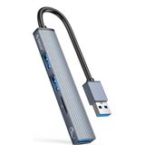 Orico - Hub USB-C 3x USB-A - Grijs - Aluminium - 5 Gbps