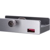 Allnet ALL-USB3-HUB-4-CLIP interface hub USB 3.2 Gen 1 (3.1 Gen 1) Type-A Zilver (USB A), Docking station + USB-hub, Zilver