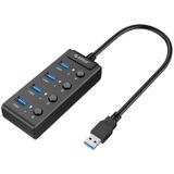 USB 3.0-hub. Orico met Schakelaar - 5x USB (zwart)