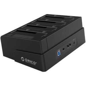 Orico 2,5 3,5 inch 4 Bay USB3.0 1 tot 3 Clone Hard Drive Dock (3.5", 2.5"), Harddisk behuizing, Zwart