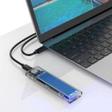ORICO M.2 NVME SSD-behuizing PCIe M-Key USB C-adapter, USB 3.1 Gen2 10Gbps externe harde schijf behuizing voor PCIe M-Key Alle maten Solid State Drive,intelligente slaapfunctie,Met USAP&TRIM (Blauw)