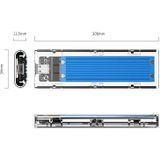 Orico NVMe M.2 SSD Behuizing - 10Gbps - Blauw Aluminium