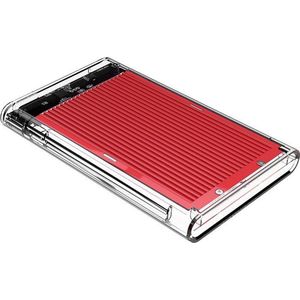 ORICO 2.5 inch harde schijf behuizing - transparant/aluminium - rood