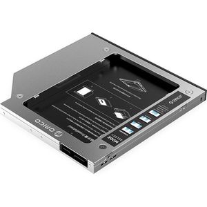 Laptop caddy voor harde schijf tot 9.5mm - SATA - zilver