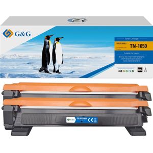 G&G Huismerk Tonercartridge Alternatief voor Brother TN-1050 -zwart 2 stuk(s) - 8B1000-G-2