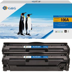 G&G Tonercartridge Alternatief voor HP 106A Zwart - 2 Pack