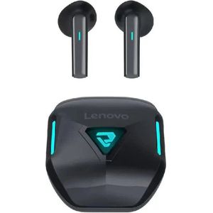 Lenovo - TG132 - Bluetooth 5.3 - Draadloze oordopjes - Ergonomisch - Noise-cancelling - Waterbestendig - Sport - Gamen - Reizen - Zwart