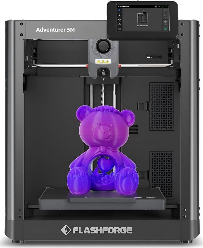Flashforge Adventurer 5M 600mm/s Hochgeschwindigkeits-3D-Drucker mit Auto-Kalibrierung, Schnellwechseldüse + PEI-Platte – 220x220x220mm Bauraum für Modellbau/Prototyping