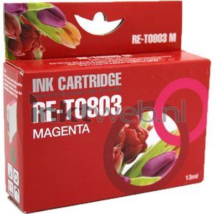 Epson T0803 inktcartridge magenta (123inkt huismerk)