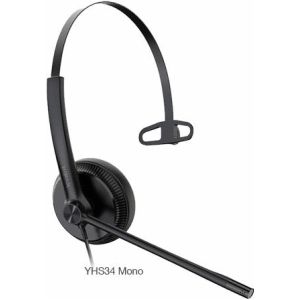 Yealink YHS34 Mono Headset - Eén oor hoofdtelefoon met RJ-aansluitkabel