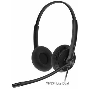 Yealink YHS34 Lite Dual Headset Bedraad Hoofdband Kantoor/callcenter Zwart