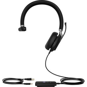 Yealink UH38 Mono Teams Headset Bedraad en draadloos Hoofdband Oproepen/muziek USB Type-C Bluetooth Zwart