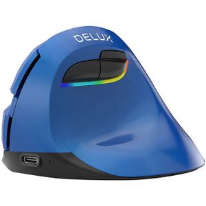 Delux - M618 Mini - Computermuis - Blauw - Draadloos - Ergonomisch