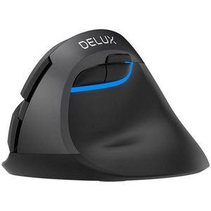 Delux - M618M - Ergonomische Muis - Iron Gray - Draadloos - Stille Knoppen - 4000 DPI