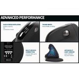 Delux Seeker M618XSD Ergonomische Muis - Draadloos - OLED - Oplaadbaar - Zwart