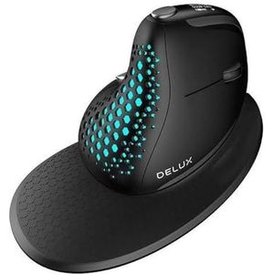 Delux Seeker M618XSD Ergonomische Muis - Draadloos - OLED - Oplaadbaar - Zwart