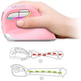 Delux - M618 Mini - Computermuis - Roze - Draadloos - 2400DPI