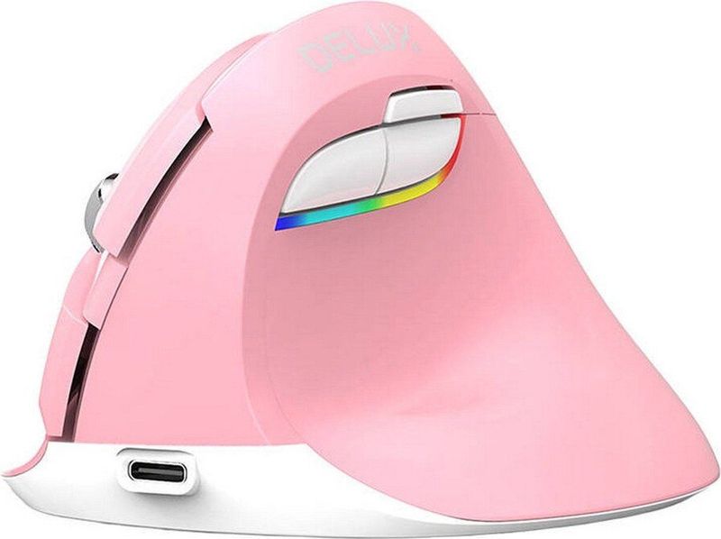 Delux - M618 Mini - Computermuis - Roze - Draadloos - 2400DPI