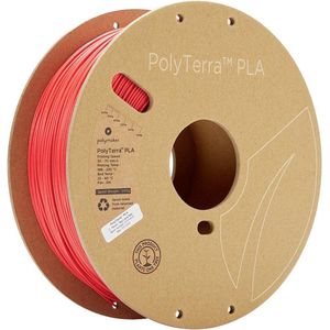 Polymaker 70826 PolyTerra PLA Filament PLA kunststof Gering kunststofgehalte, Wateroplosbaar 1.75 mm 1000 g Rood (mat)