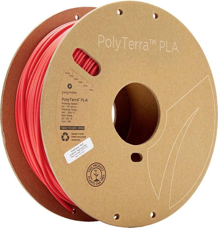 Polymaker - 70827 - PolyTerra PLA Filament - Rood - PLA - 1000 g