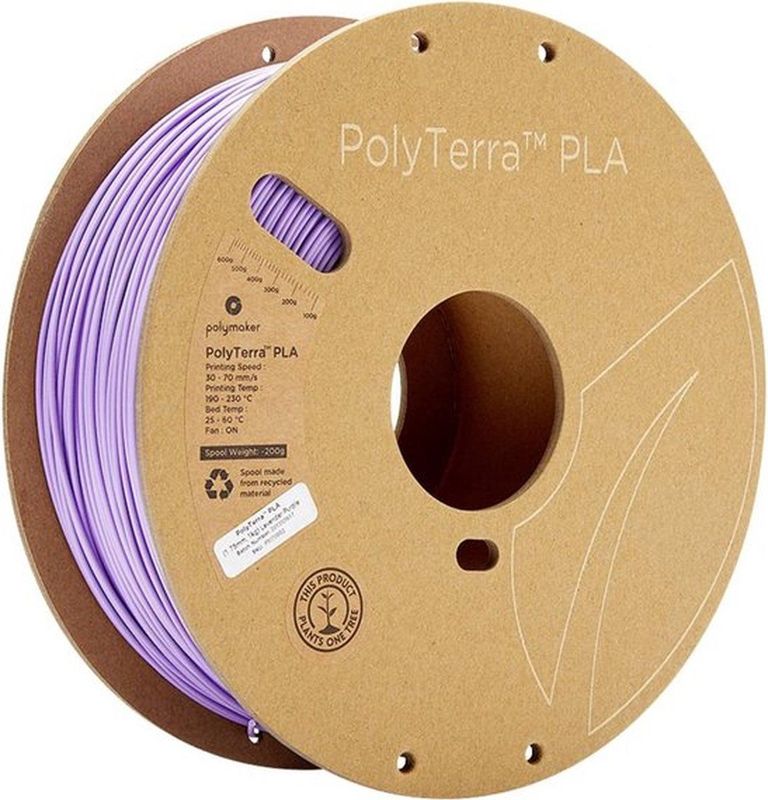 Polymaker 70852 PolyTerra PLA Filament PLA kunststof Gering kunststofgehalte 1.75 mm 1000 g Lila (mat) 1 stuk(s)