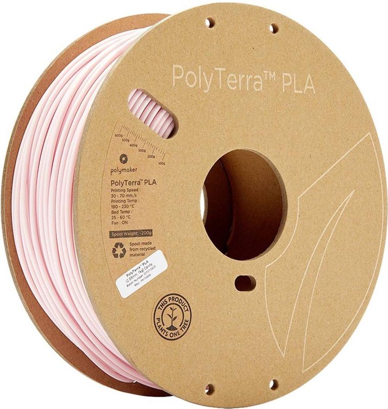 Polymaker 70868 PolyTerra PLA Filament PLA kunststof 2.85 mm 1000 g Roze (mat), Pastelroze 1 stuk(s)